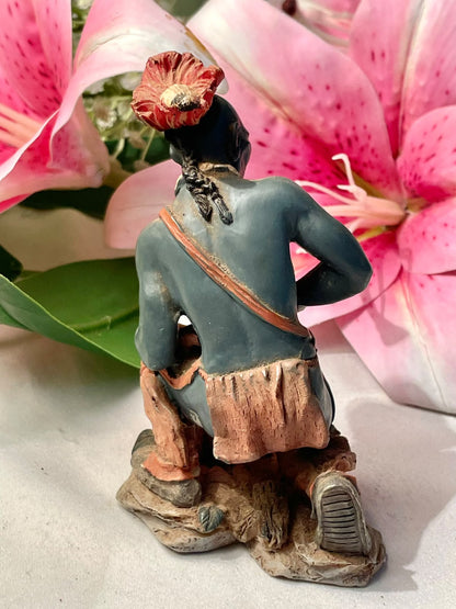 RARE FIND Seated Figure Figurine Approx. 4 in