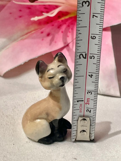 Vintage Siamese Cat Ceramic Figurine 2 in