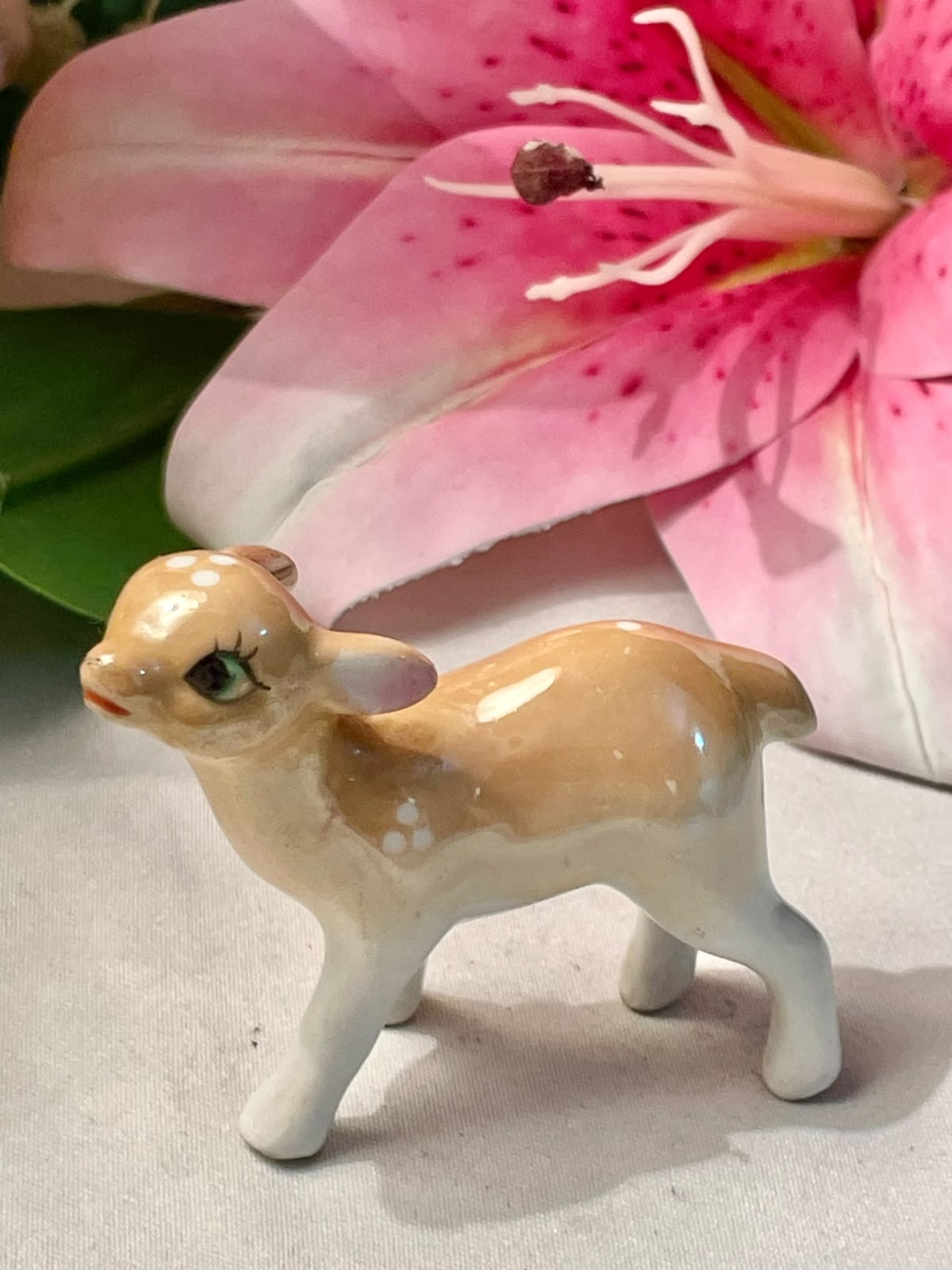 Vintage Fawn Ceramic Figurine 2 in