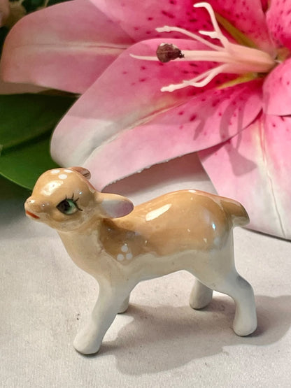 Vintage Fawn Ceramic Figurine 2 in