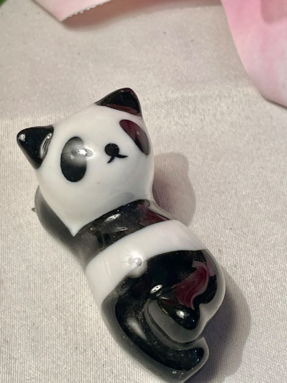 Vintage Black & White Panda Figurine 2.5 in