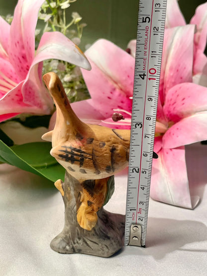 Vintage Brown Bird Ceramic Figurine 4 in
