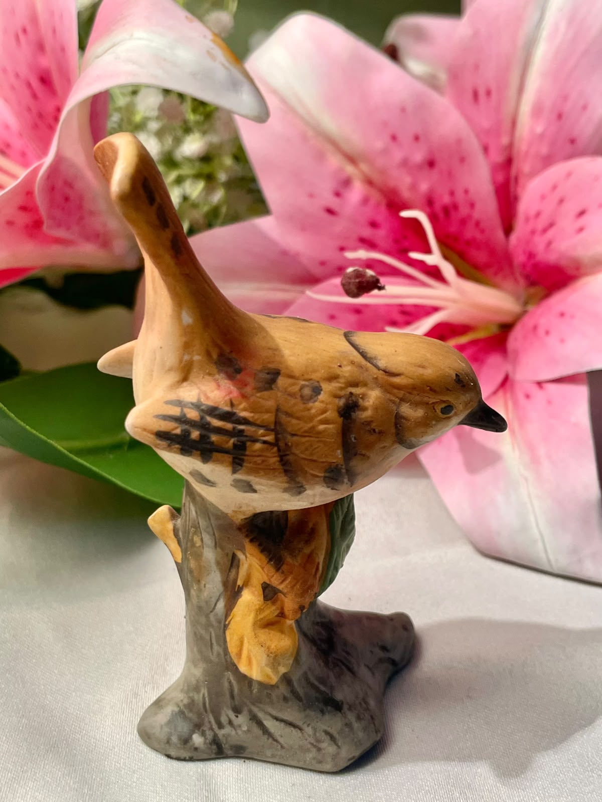 Vintage Brown Bird Ceramic Figurine 4 in