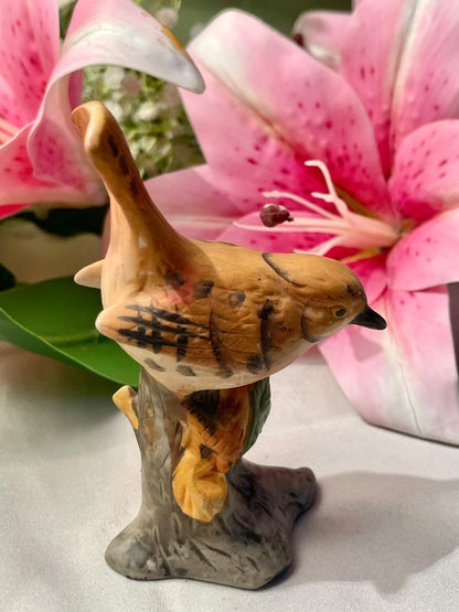 Vintage Brown Bird Ceramic Figurine 4 in