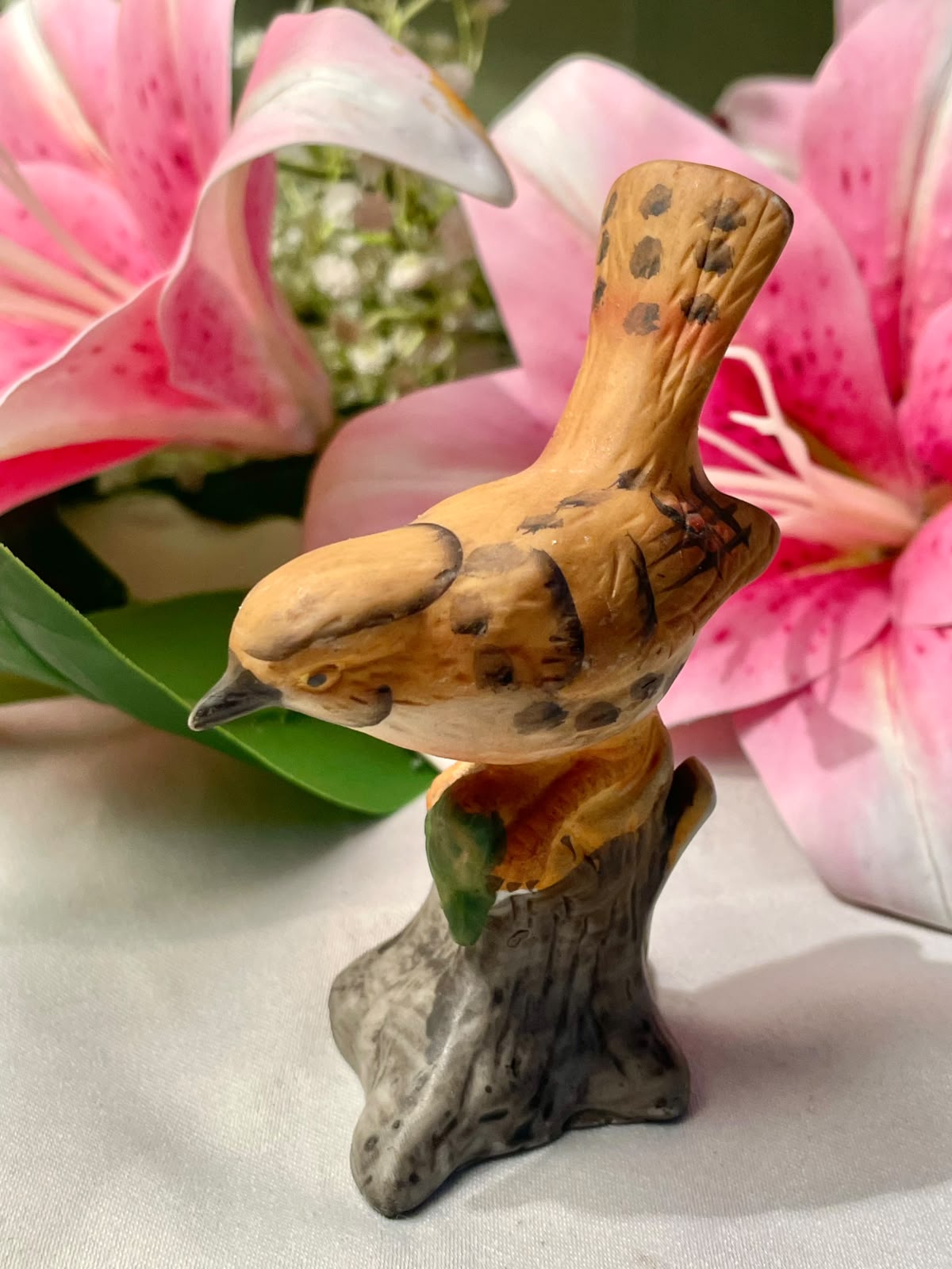 Vintage Brown Bird Ceramic Figurine 4 in