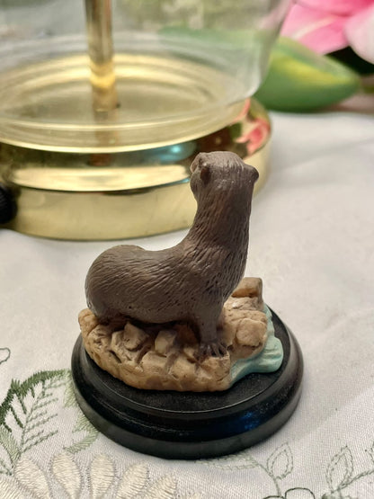 Otter Miniature Figurine on Riverbank Base 2.5"