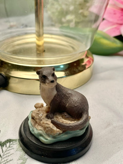 Otter Miniature Figurine on Riverbank Base 2.5"