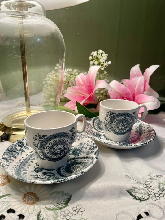 Barker Bros Moorfields Floral Teacup & Saucer Set 4-Piece