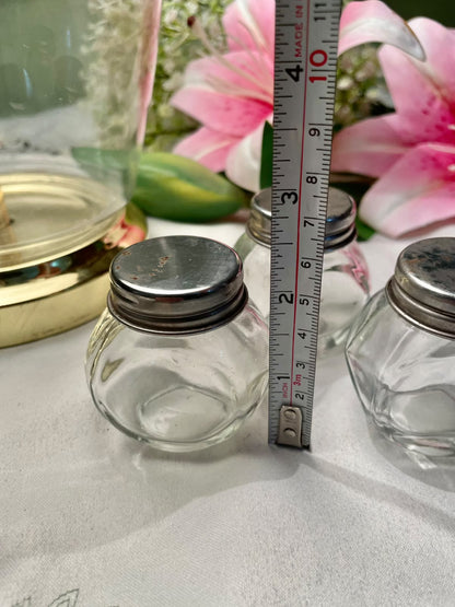 Clear Crystal Miniature Storage Jars with Metal Lids 3-Piece