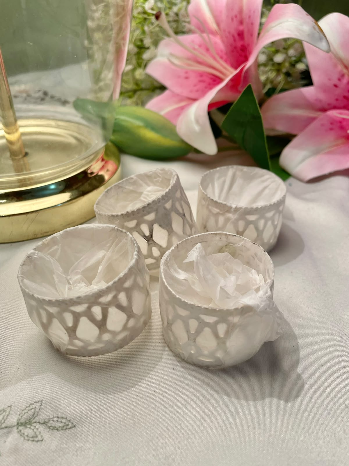 Queen Anne Silver Napkin Holders 4-Piece Set
