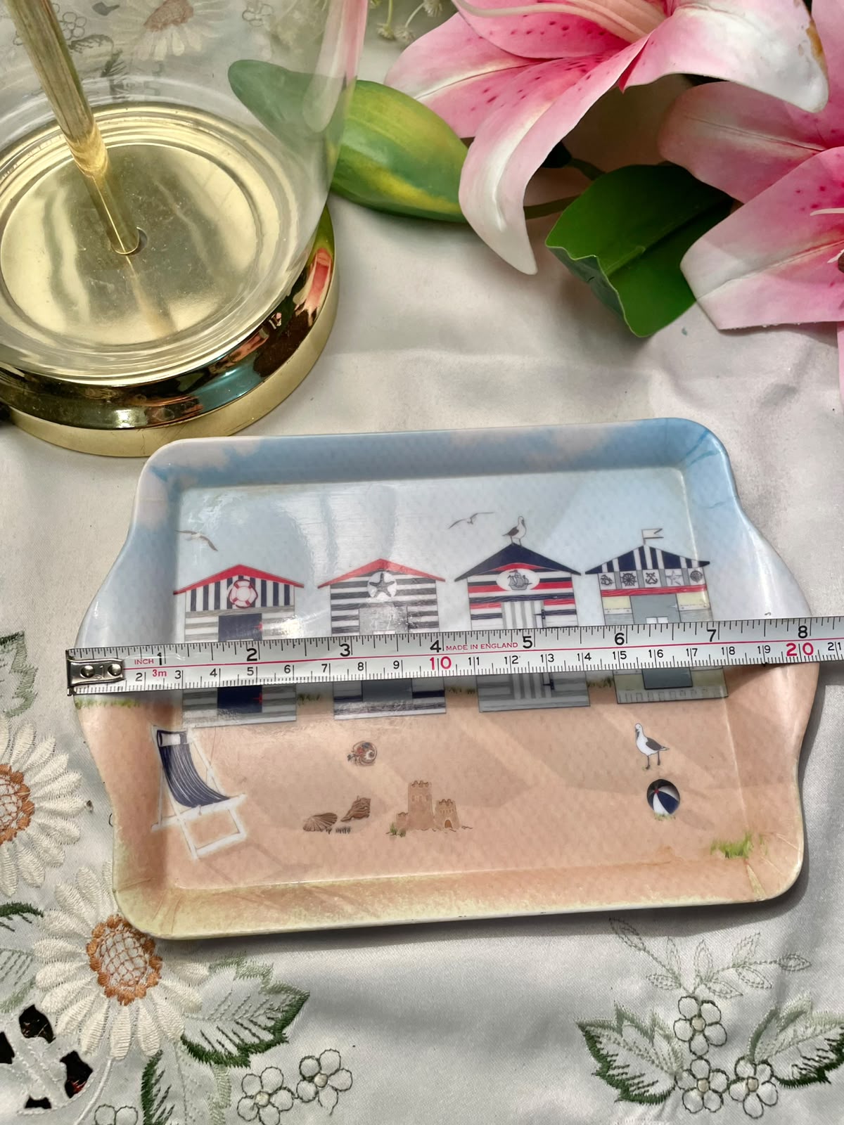 Seaside Beach Hut Decorative Tray 20 cm, 1 Piece