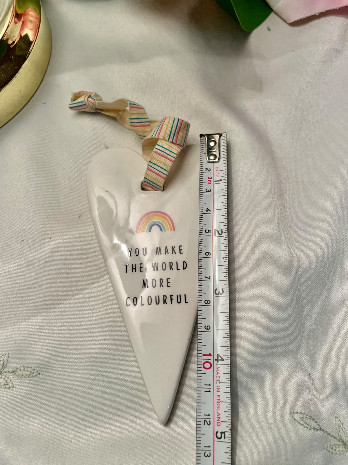 Rainbow Quote Ceramic Wall Plaque 12 cm, 1 Piece