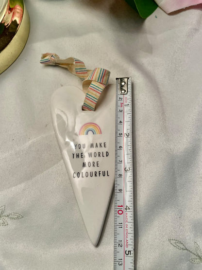 Rainbow Quote Ceramic Wall Plaque 12 cm, 1 Piece