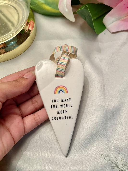 Rainbow Quote Ceramic Wall Plaque 12 cm, 1 Piece