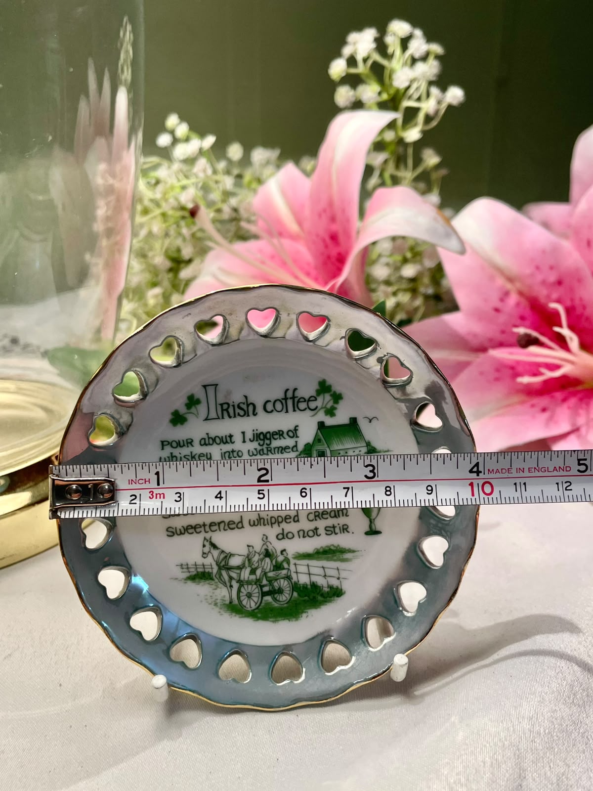 Irish Coffee Recipe Decorative Wall Plate 11.5 cm