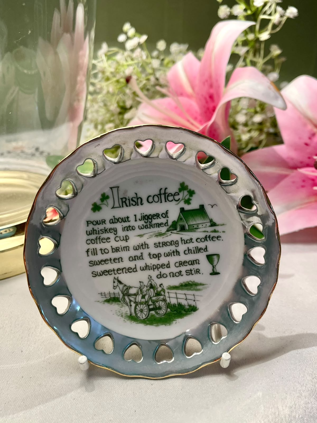 Irish Coffee Recipe Decorative Wall Plate 11.5 cm