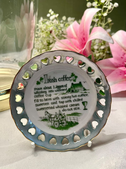 Irish Coffee Recipe Decorative Wall Plate 11.5 cm