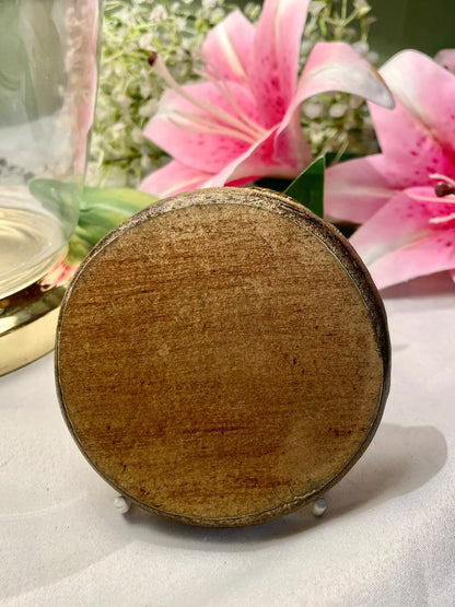 Gold-Tone Embossed Floral Decorative Wall Plate 10 cm