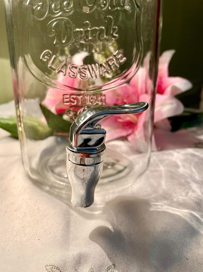 Vintage Crystal Beverage Dispenser with Tap 30 cm