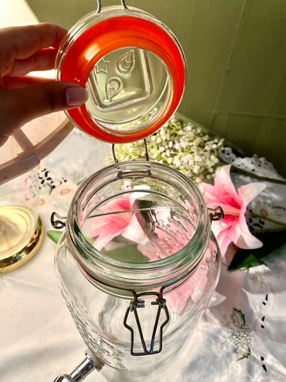 Vintage Crystal Beverage Dispenser with Tap 30 cm