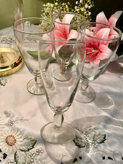 Vintage Clear Crystal Goblets Set of 4, 17 cm