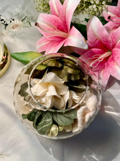 Vintage Clear Crystal Round Vase 13 cm