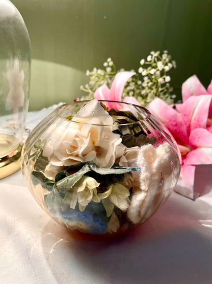 Vintage Clear Crystal Round Vase 13 cm