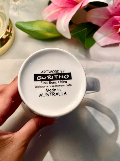 Guritno Kangaroo Fine Bone China Mug Australia 11 cm