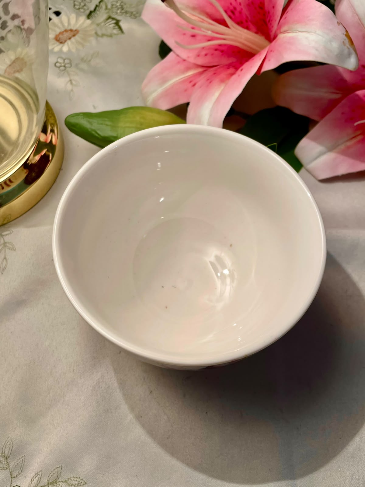 Purple Floral Decorative Ceramic Bowl 12 cm