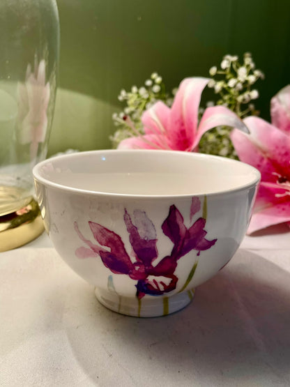 Purple Floral Decorative Ceramic Bowl 12 cm