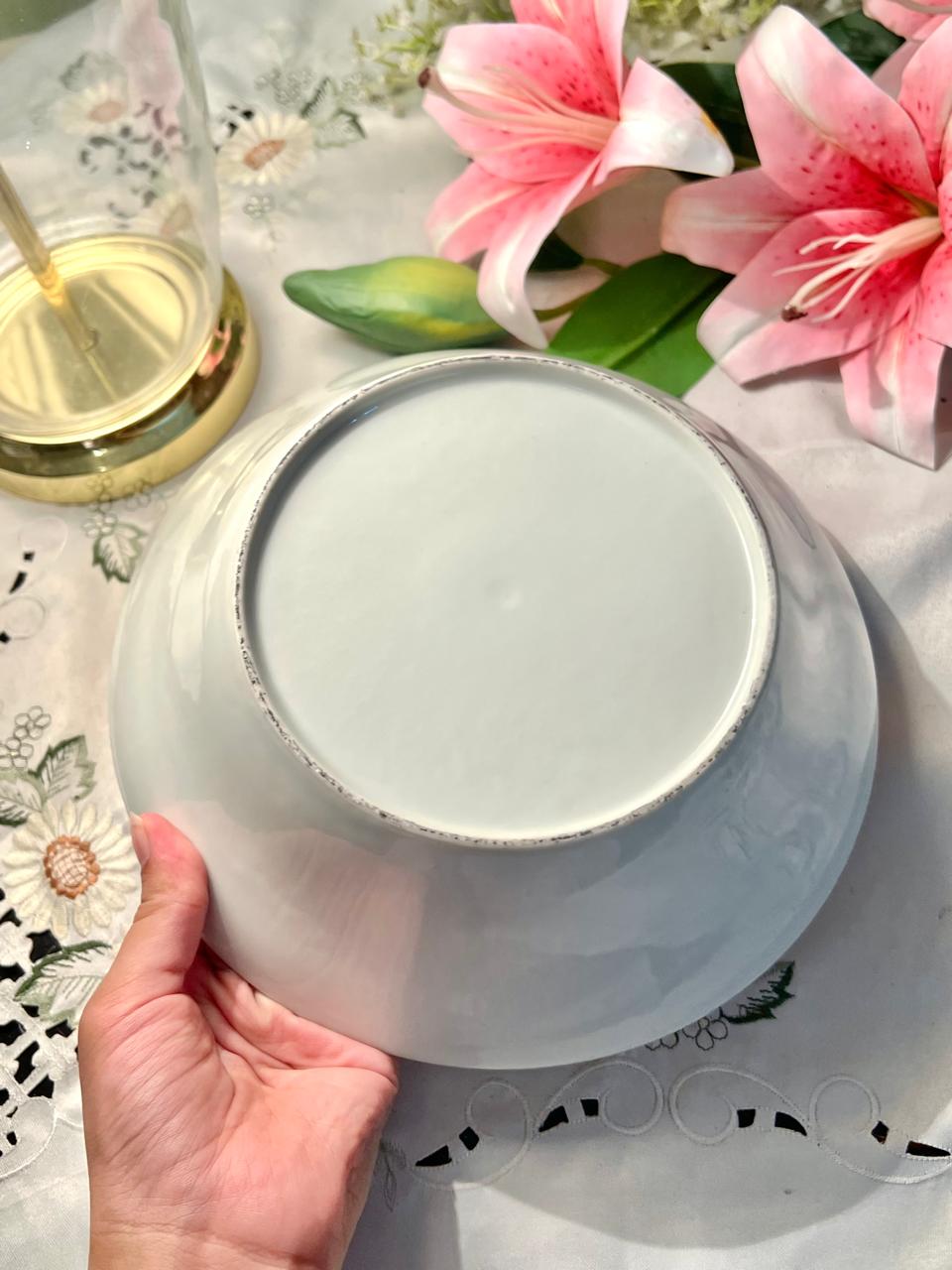 Vintage Japanese Imari Style Floral Porcelain Large Serving Bowl  9"