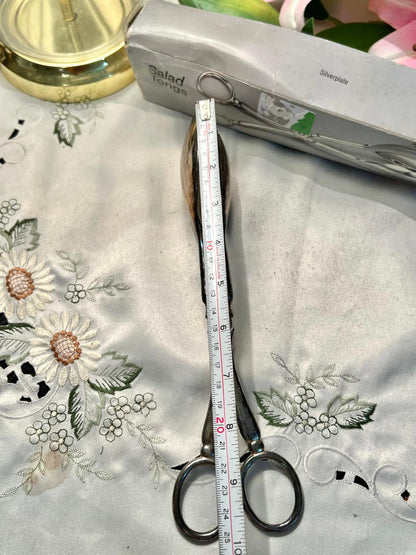Vintage Silverplate Salad Tongs 25 cm