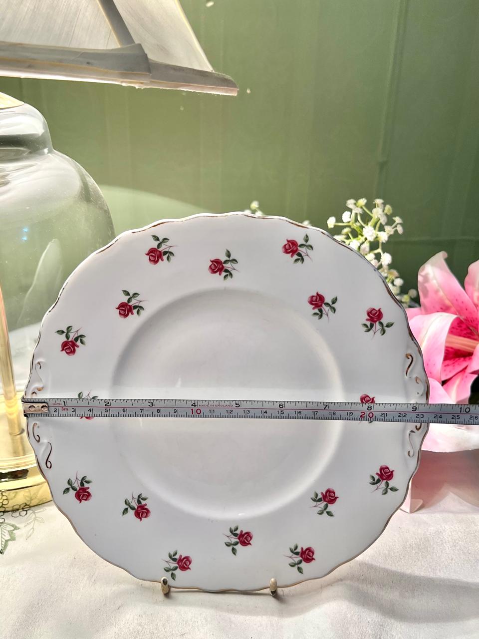 Vintage Colclough Red Rose Bone China Plate 24 cm
