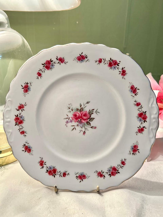 Vintage Royal Vale Bone China Rose Floral Plate 23 cm Made in England