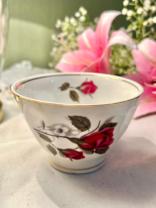 Vintage Chodzież Poland Rose Floral Porcelain Bowl 10.5 cm