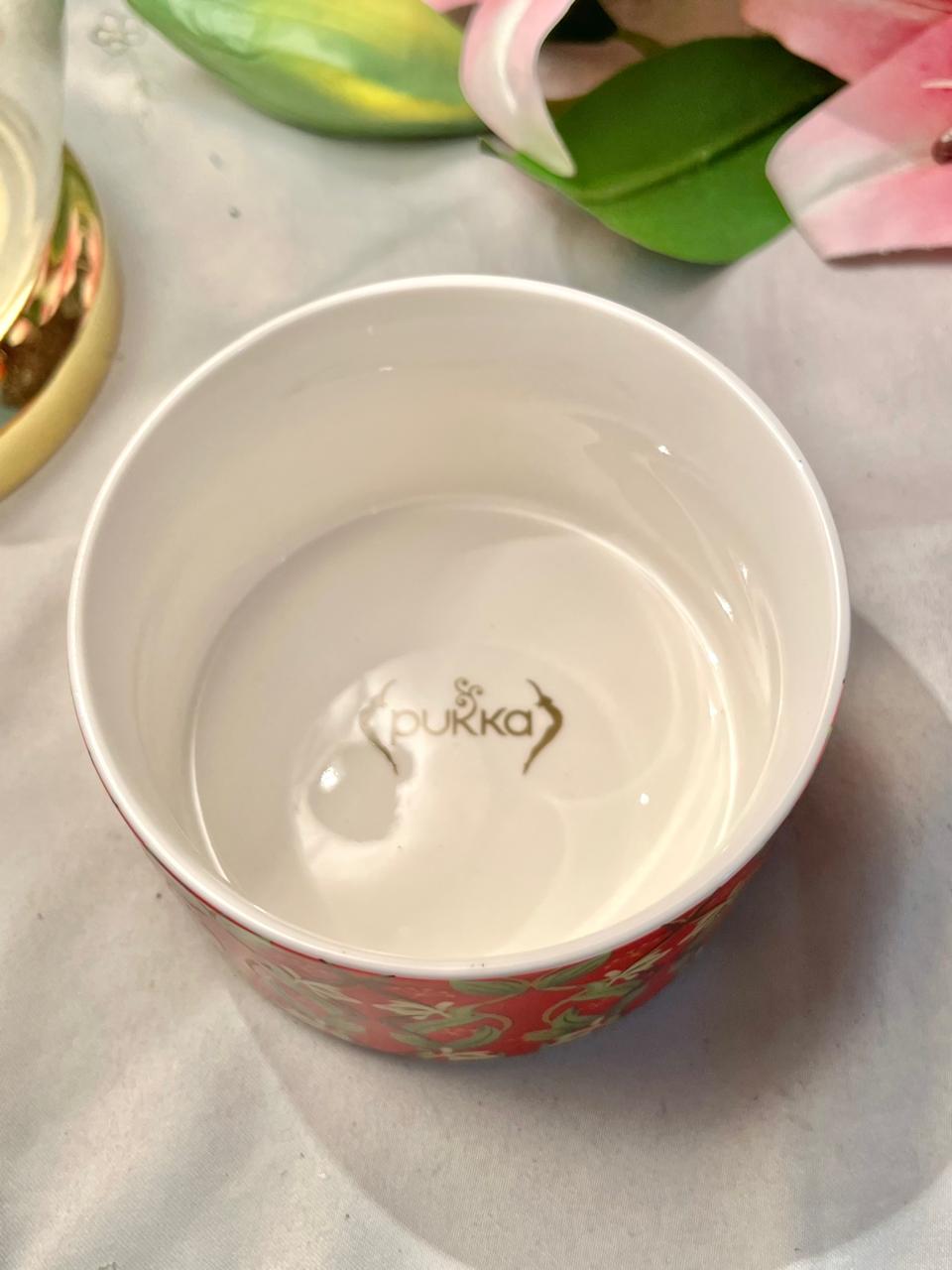 Pukka Red Floral Ceramic Bowl 13 cm