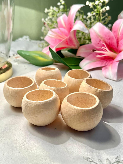 7-Piece Natural Miniature Decorative Bowls 5 cm