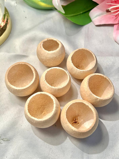7-Piece Natural Miniature Decorative Bowls 5 cm