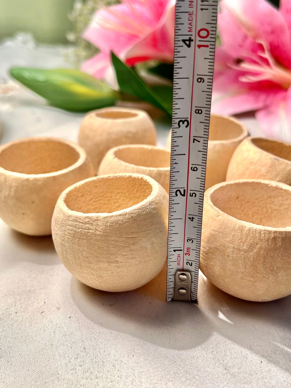 7-Piece Natural Miniature Decorative Bowls 5 cm