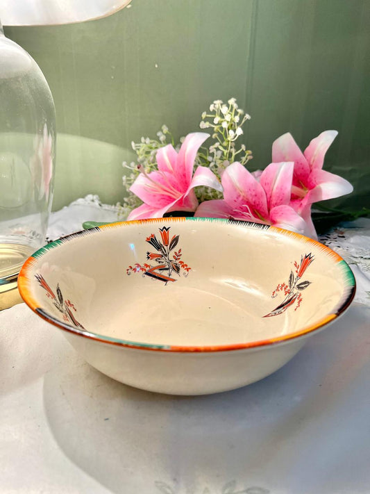 Vintage Multicolour Geometric Serving Bowl 24 cm