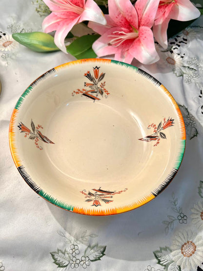 Vintage Multicolour Geometric Serving Bowl 24 cm
