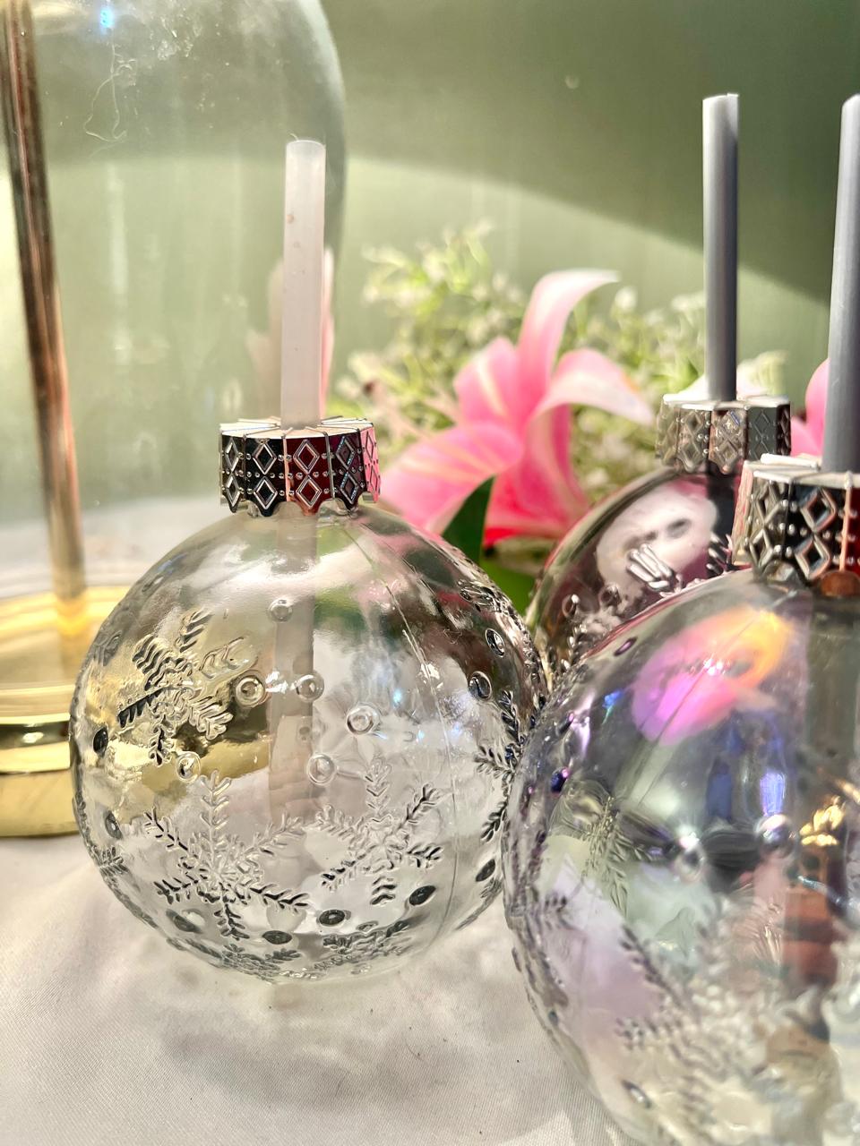 Crystal Snowflake Sipper Bottle – Elegant Glass Sipper, Each Piece 15 cm