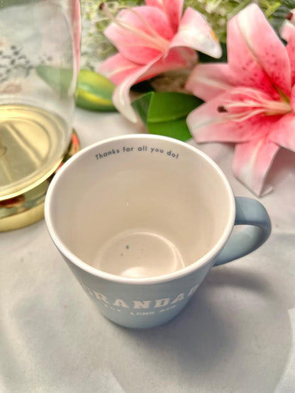 Tesco Home Grandad Fine China Mug Blue “Thanks for All You Do” Gift Cup