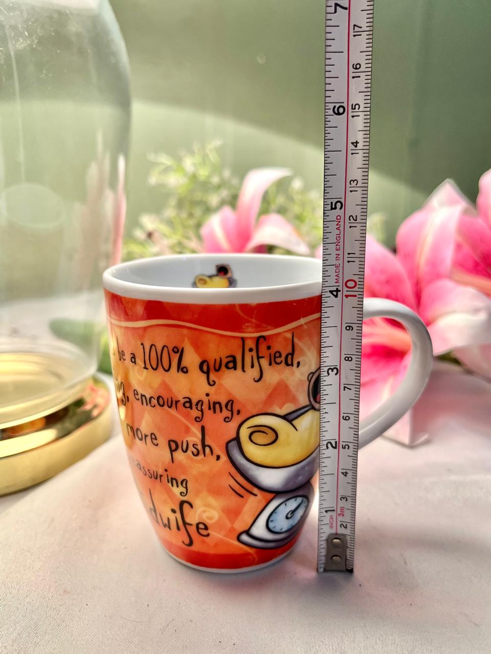 History & Heraldry Fine Porcelain Novelty Wife Mug Orange Humorous Gift Cup