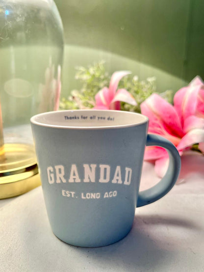 Tesco Home Grandad Fine China Mug Blue “Thanks for All You Do” Gift Cup