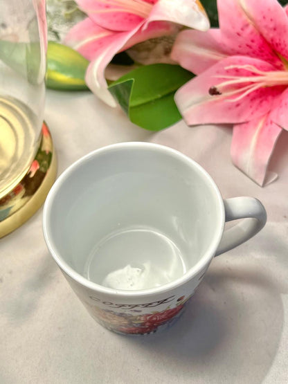 Floral Coffee Ceramic Mug 9 cm