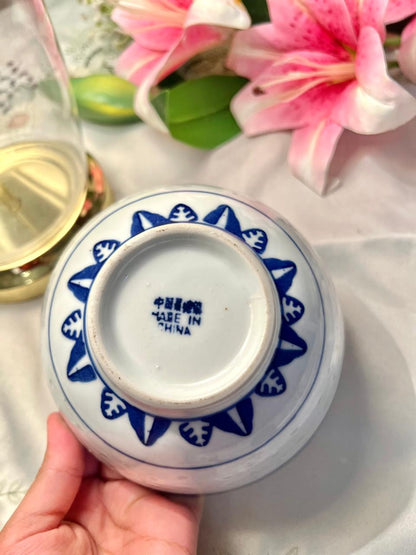 Blue & White Chinese Rice Grain Serving Bowl – 6 Inch