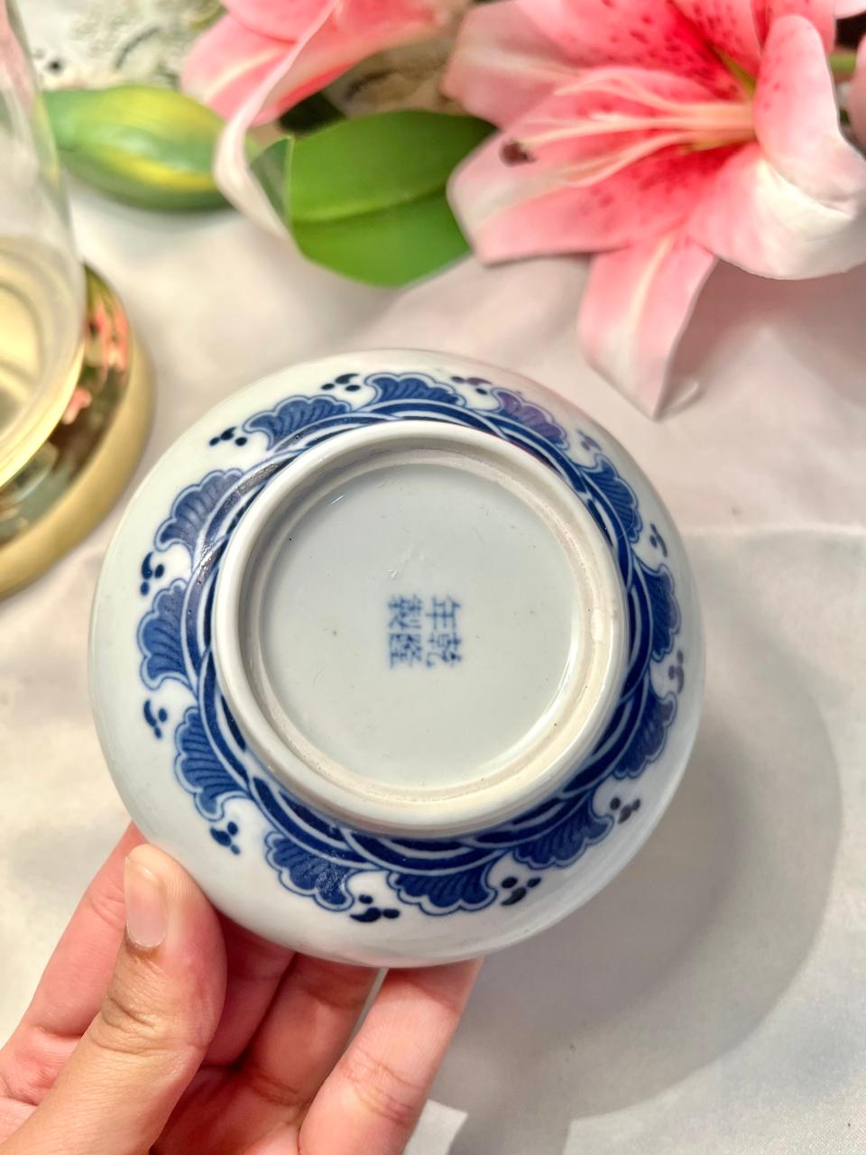 Blue & White Dragon Shallow Bowl – Approx. 5 Inch