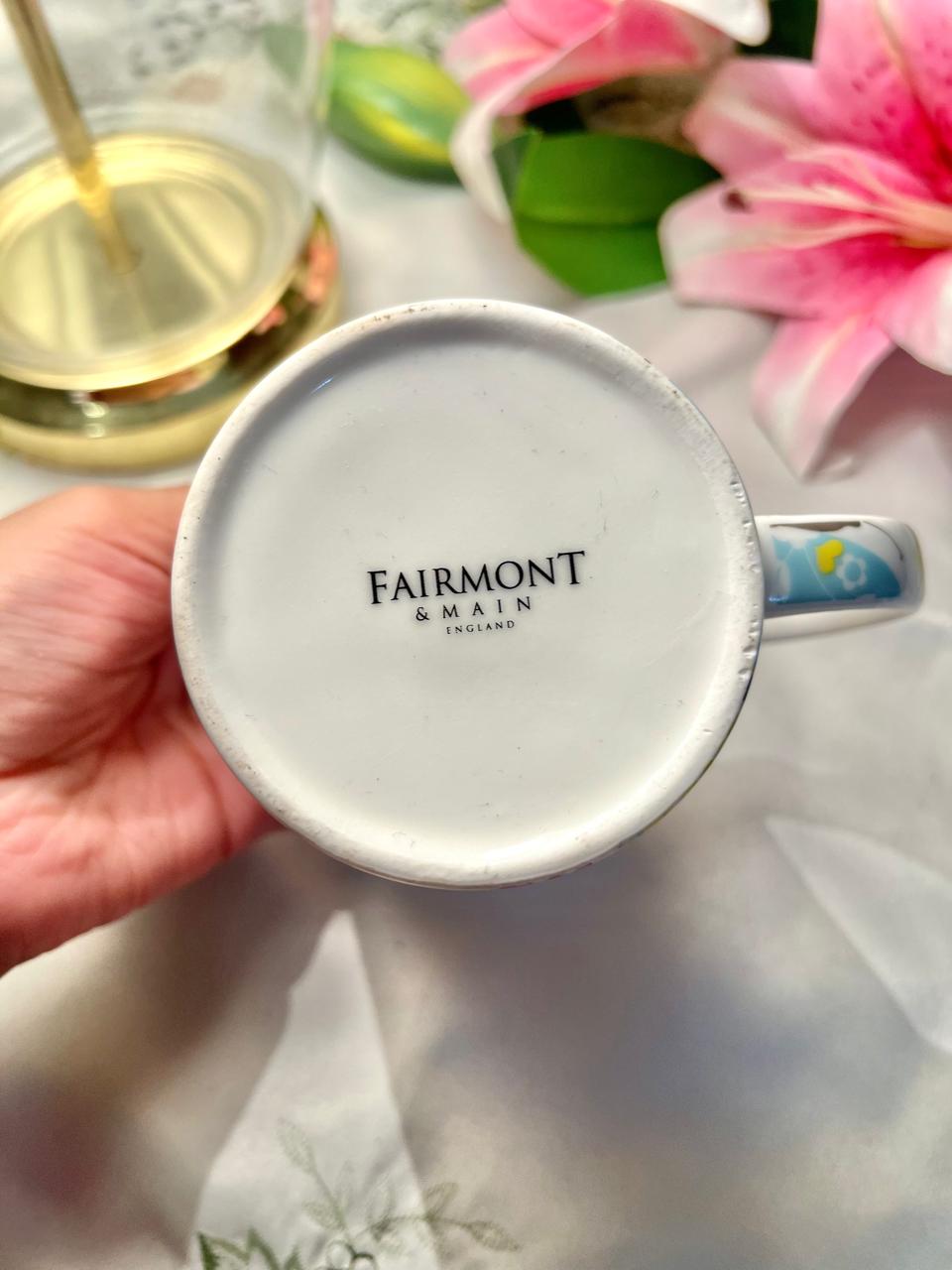Fairmont & Main Butterfly Floral Ceramic Mug – 4 Inch