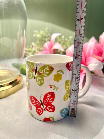 Fairmont & Main Butterfly Floral Ceramic Mug – 4 Inch